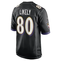 Maillot de match alternatif des Ravens Baltimore Nike Isaiah Likely noir pour homme
