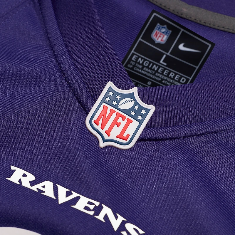 Men's Nike Jay Higgins IV Purple Baltimore Ravens Team Game Jersey