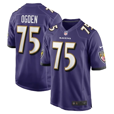 Maillot de match joueur retraité Nike Jonathan Ogden violet des Ravens Baltimore pour hommes
