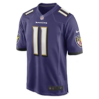 Maillot de match joueur Nike Jordan Stout violet Baltimore Ravens pour hommes