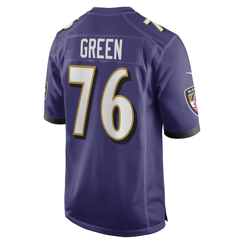Men's Nike Kenyon Green  Purple Baltimore Ravens Team Game Jersey