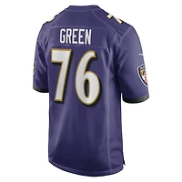 Men's Nike Kenyon Green  Purple Baltimore Ravens Team Game Jersey