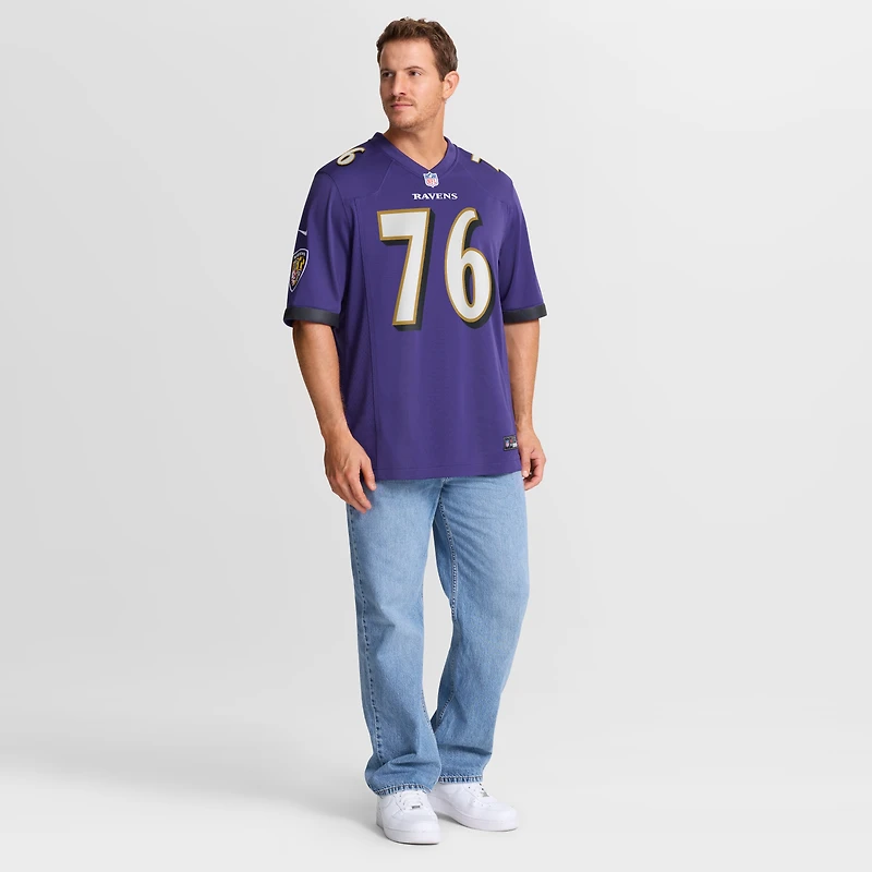 Men's Nike Kenyon Green  Purple Baltimore Ravens Team Game Jersey