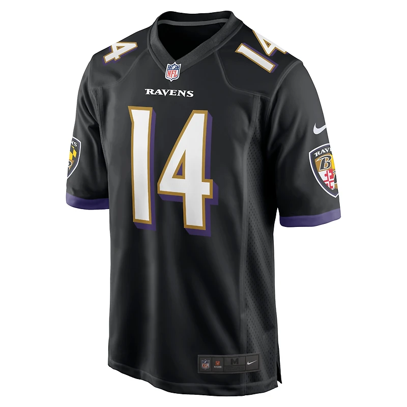 Maillot de match Nike Kyle Hamilton pour hommes, noir, Baltimore Ravens, joueur