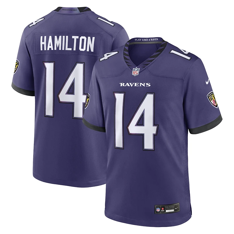 Men's Nike Kyle Hamilton Purple Baltimore Ravens Team Game Jersey