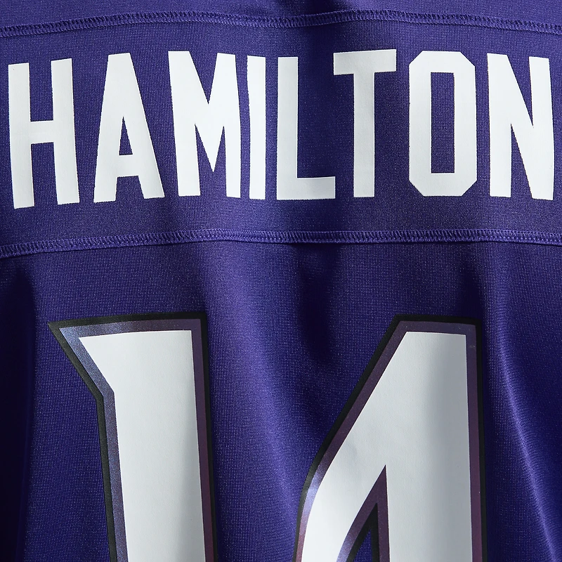 Maillot de match Nike Kyle Hamilton violet des Ravens Baltimore pour homme