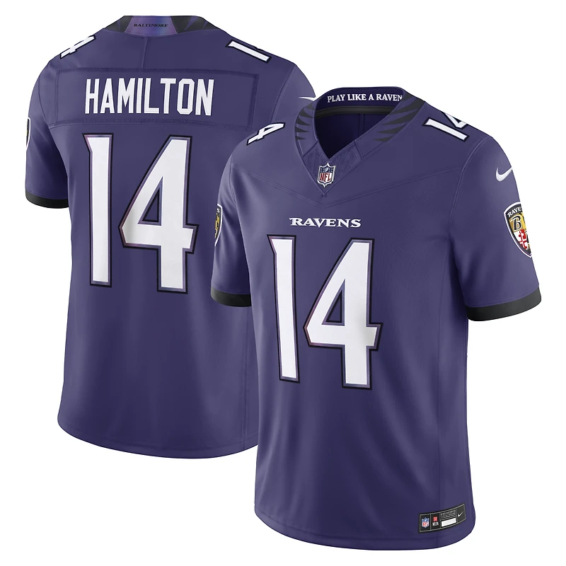 Men's Nike Kyle Hamilton Purple Baltimore Ravens Vapor F.U.S.E. Stitched Limited Jersey