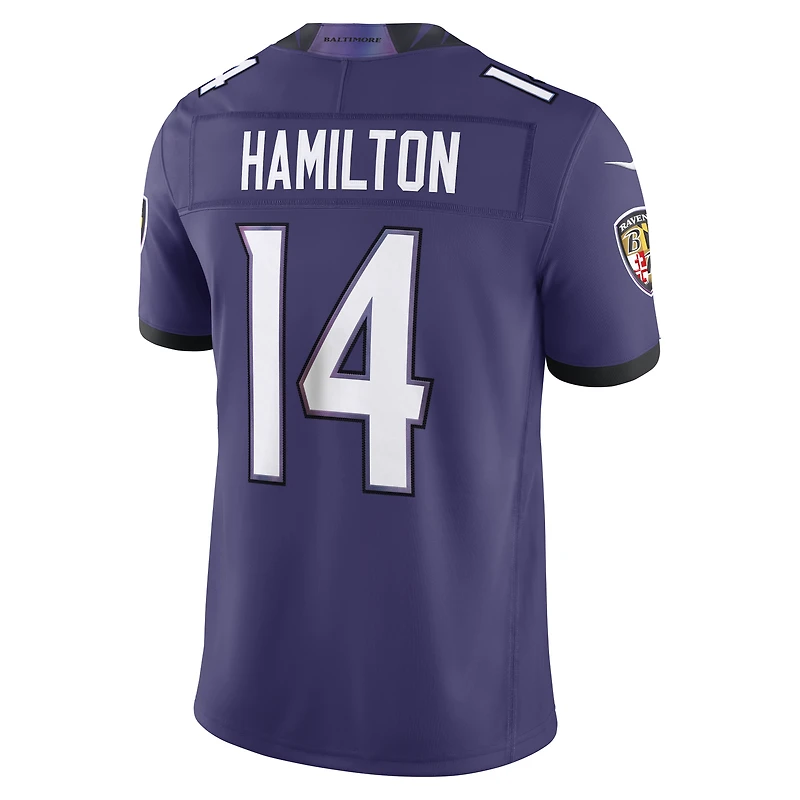 Men's Nike Kyle Hamilton Purple Baltimore Ravens Vapor F.U.S.E. Stitched Limited Jersey