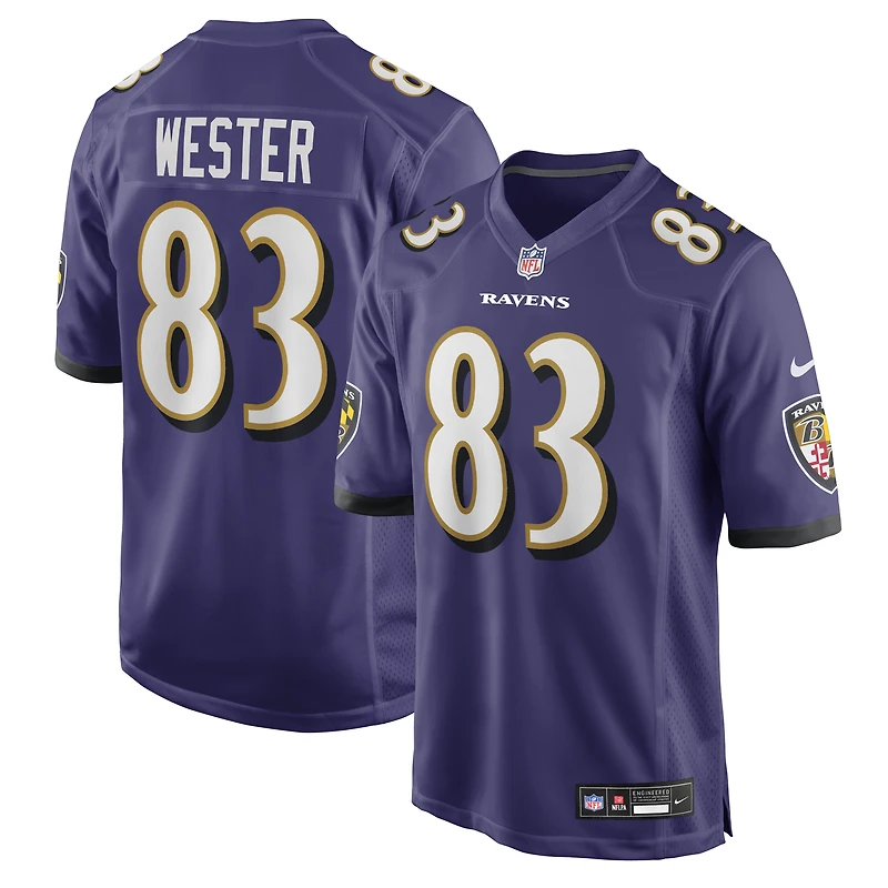 Men's Nike LaJohntay Wester Purple Baltimore Ravens Team Game Jersey