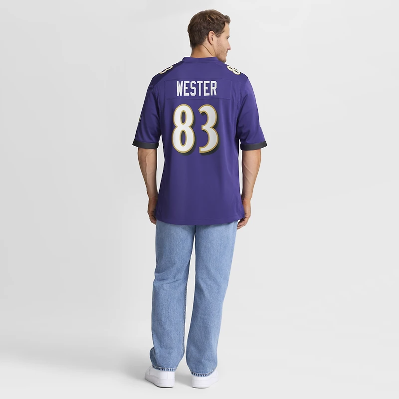 Maillot Nike LaJohntay Wester violet pour homme des Baltimore Ravens