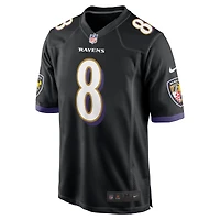 Maillot de match alternatif Nike Lamar Jackson pour hommes, noir, Baltimore Ravens