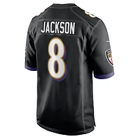 Maillot de match alternatif Nike Lamar Jackson pour hommes, noir, Baltimore Ravens
