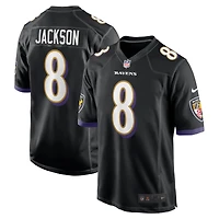 Maillot de match alternatif Nike Lamar Jackson pour hommes, noir, Baltimore Ravens