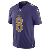 Men's Nike Lamar Jackson Purple Baltimore Ravens Alternate Vapor F.U.S.E. Stitched Limited Jersey