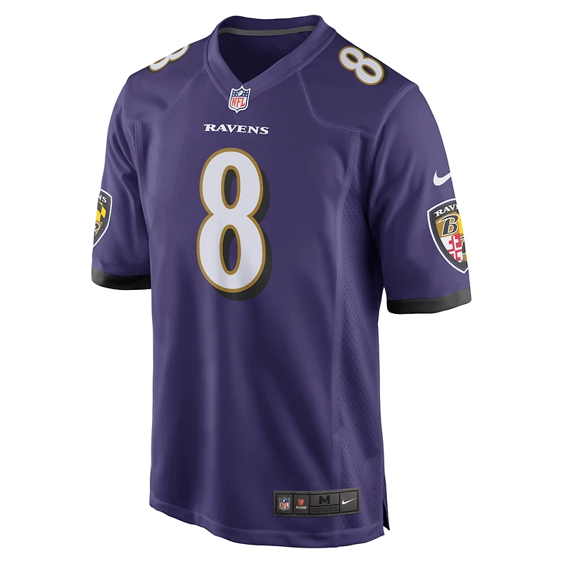 Maillot de match Nike Lamar Jackson violet Baltimore Ravens pour homme