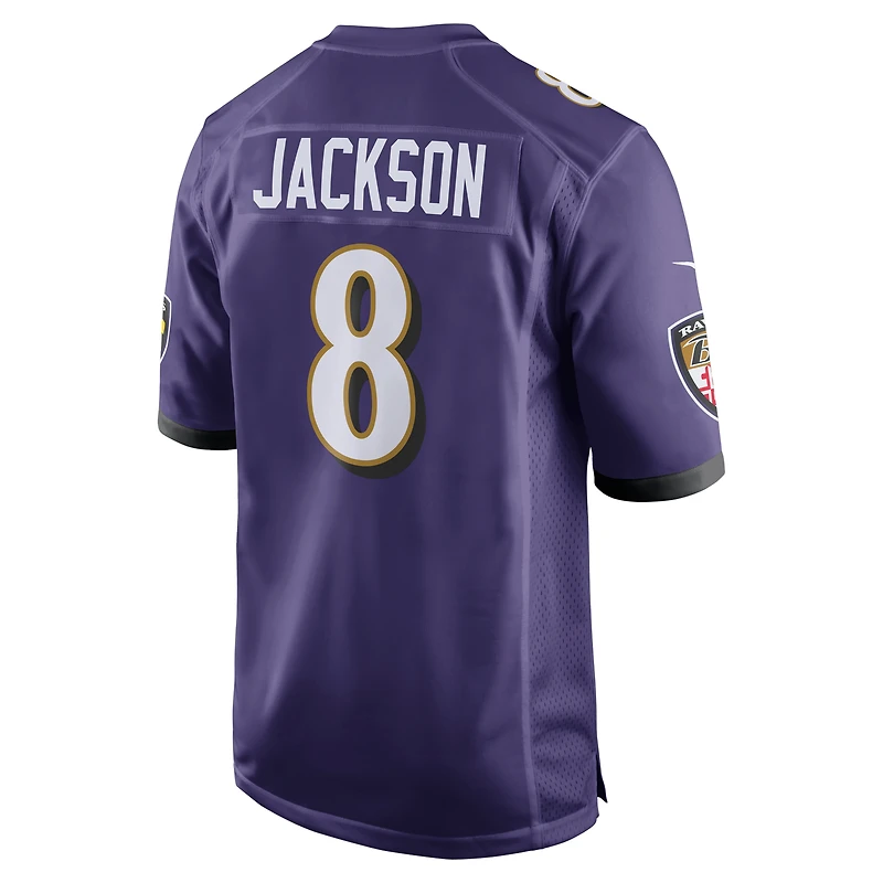Maillot de match Nike Lamar Jackson violet Baltimore Ravens pour homme