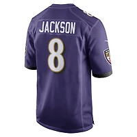 Maillot de match Nike Lamar Jackson violet Baltimore Ravens pour homme