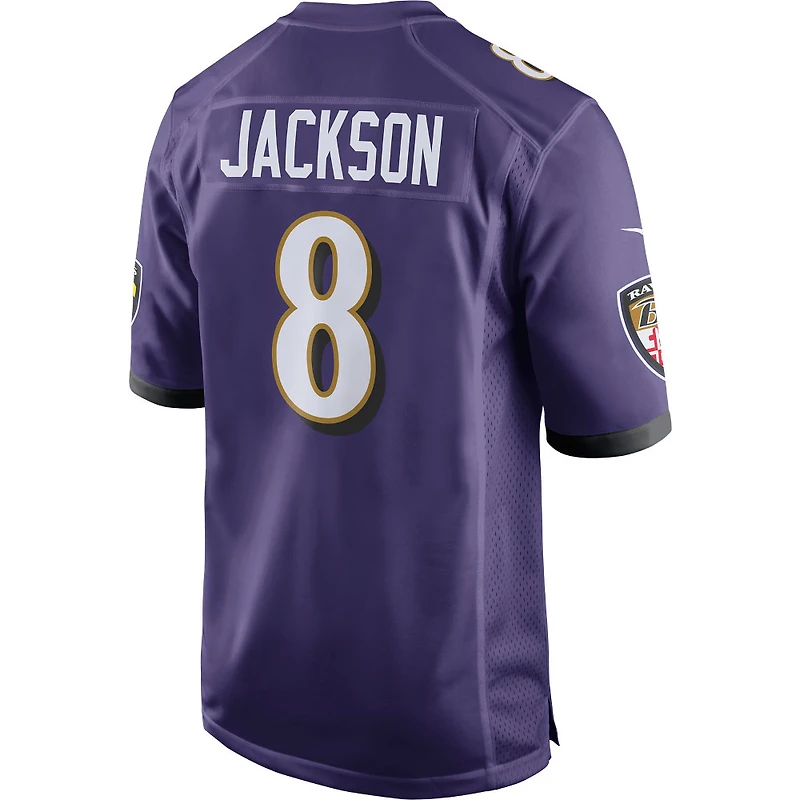 Maillot de joueur jeu Nike Lamar Jackson violet Baltimore Ravens pour hommes