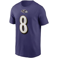 Men's Nike Lamar Jackson Purple Baltimore Ravens Name & Number T-Shirt