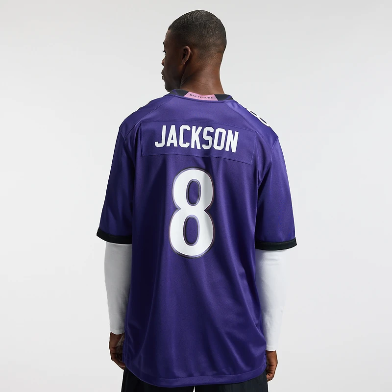 Men's Nike Lamar Jackson Purple Baltimore Ravens Team Game Jersey