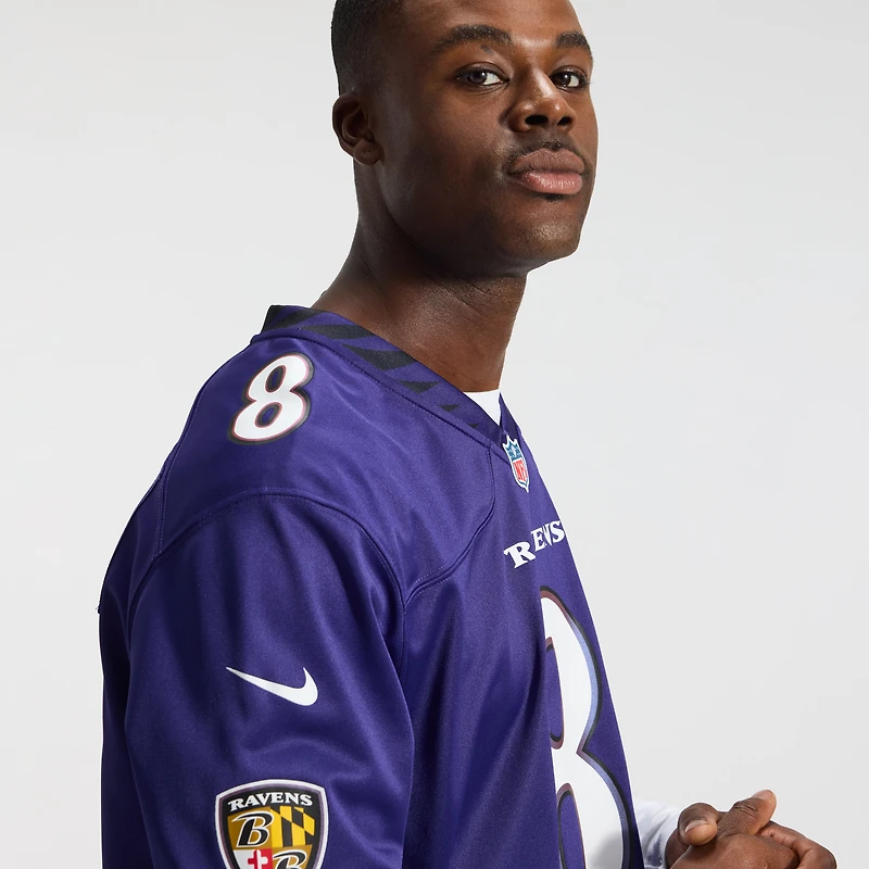 Maillot de match Nike Lamar Jackson violet des Ravens Baltimore pour homme