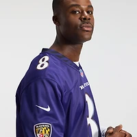 Maillot de match Nike Lamar Jackson violet des Ravens Baltimore pour homme