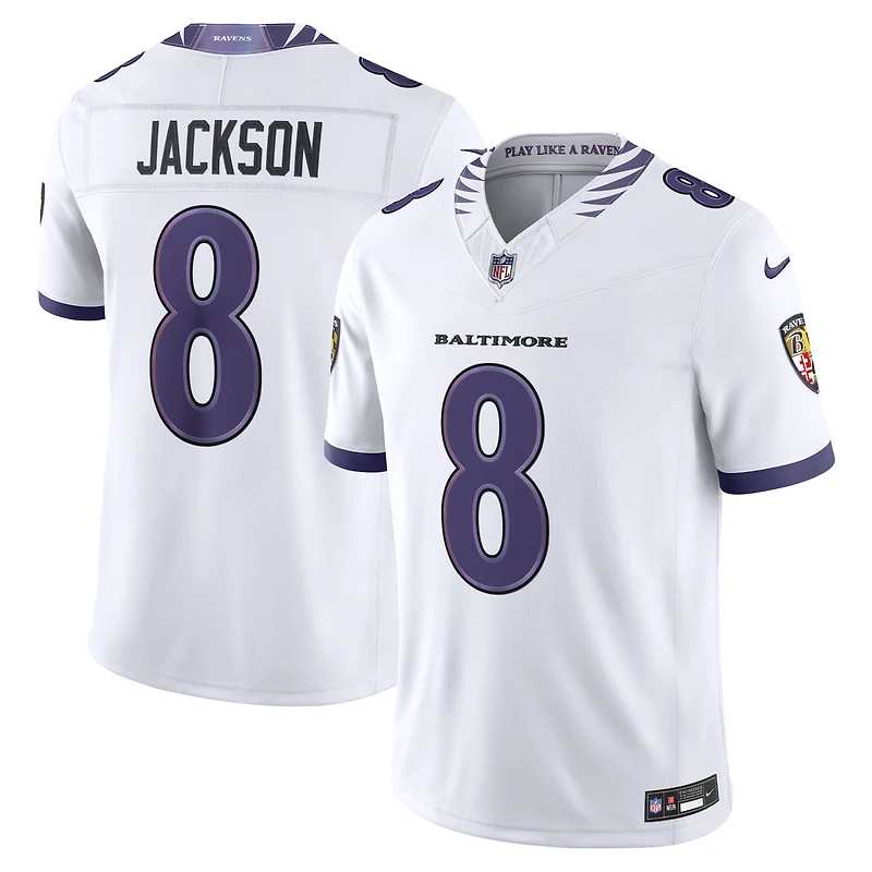 Men's Nike Lamar Jackson White Baltimore Ravens Vapor F.U.S.E. Sewn Down Limited Jersey
