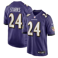 Men's Nike Malaki Starks Purple Baltimore Ravens 2025 NFL Draft First Round Pick Game Jersey