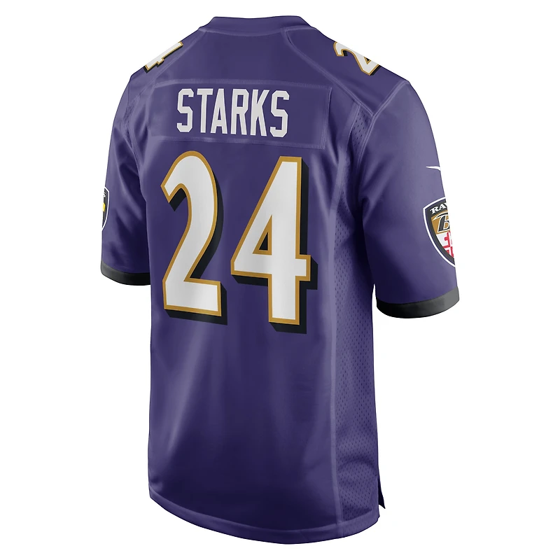 Men's Nike Malaki Starks Purple Baltimore Ravens 2025 NFL Draft First Round Pick Game Jersey