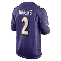 Men's Nike Nate Wiggins Purple Baltimore Ravens  Player Game Jersey