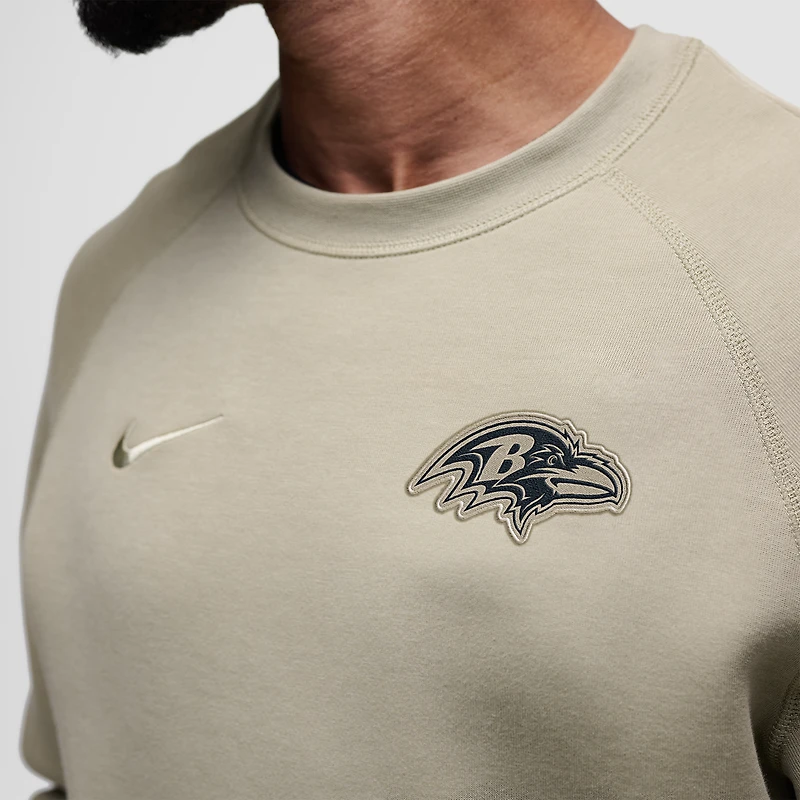 Men's Nike Olive Baltimore Ravens Tech Fleece Raglan Sweatshirt