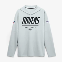 Men's Nike  Purple Baltimore Ravens Sideline Lightweight Long Sleeve Hooded Dri-FIT Top