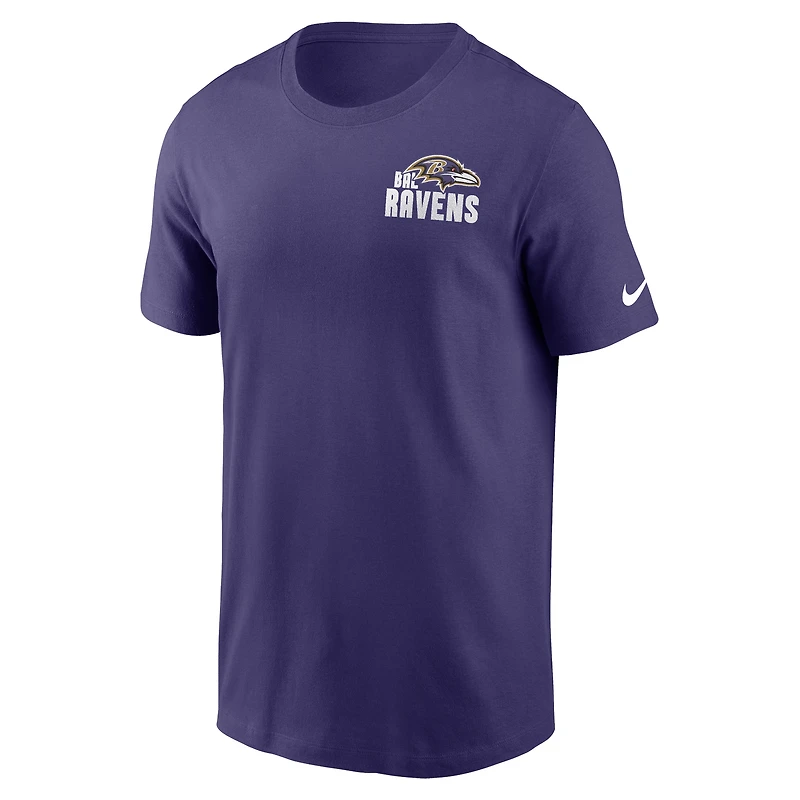 T-shirt essentiel pour homme Baltimore Ravens Blitz Nike violet