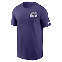T-shirt essentiel pour homme Baltimore Ravens Blitz Nike violet