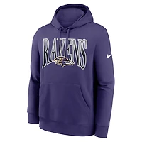 Men's Nike Purple Baltimore Ravens Full Blitz Club Fleece Pullover Hoodie