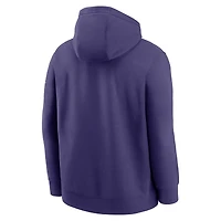 Sweat à capuche en polaire Nike violet Baltimore Ravens Full Blitz Club pour homme