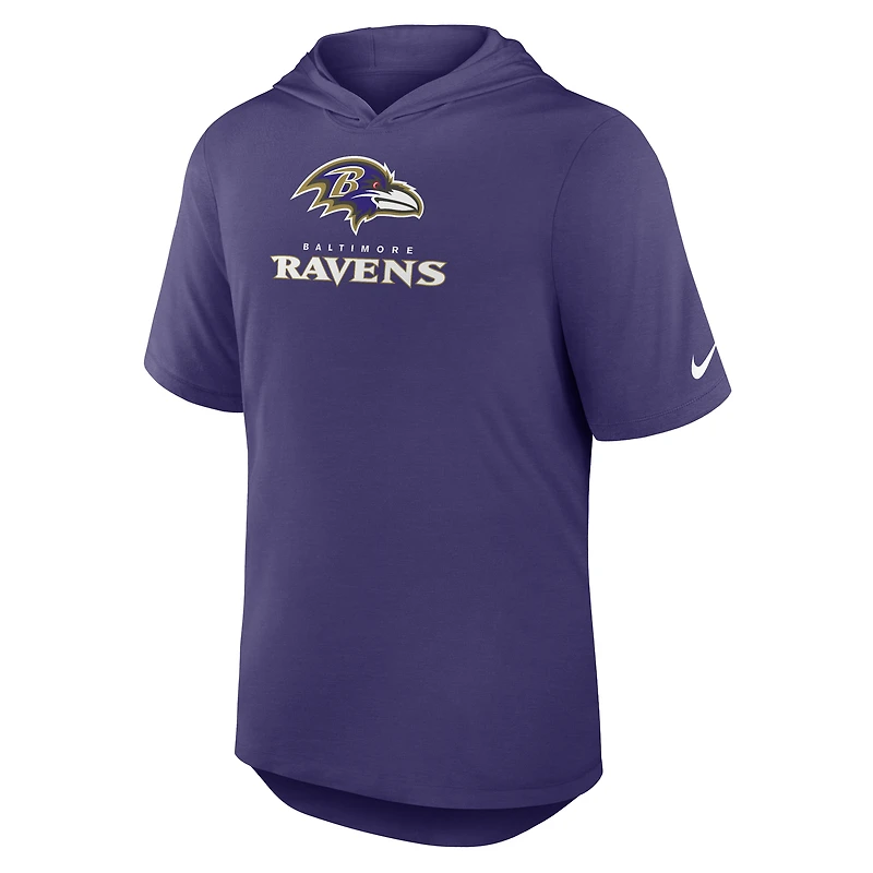 T-shirt à capuche Nike violet Baltimore Ravens Lockup Tri-Blend pour homme