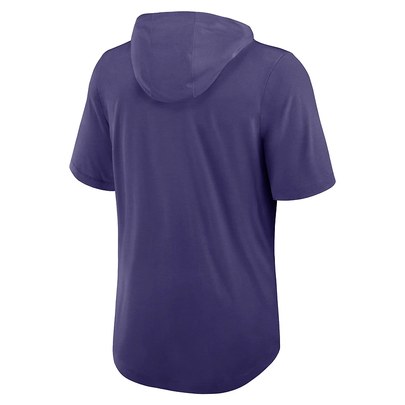 T-shirt à capuche Nike violet Baltimore Ravens Lockup Tri-Blend pour homme