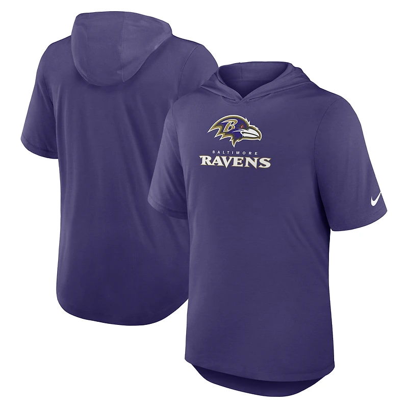 T-shirt à capuche Nike violet Baltimore Ravens Lockup Tri-Blend pour homme