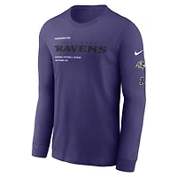 T-shirt à manches longues Nike violet pour homme Baltimore Ravens Play to Win Essential