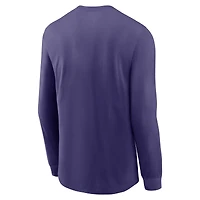 T-shirt à manches longues Nike violet pour homme Baltimore Ravens Play to Win Essential