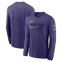 T-shirt à manches longues Nike violet pour homme Baltimore Ravens Play to Win Essential