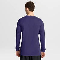 T-shirt Nike violet à manches longues pour homme Baltimore Ravens Primetime Legend Icon Performance