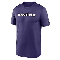Men's Nike Purple Baltimore Ravens Primetime Legend Wordmark Performance T-Shirt