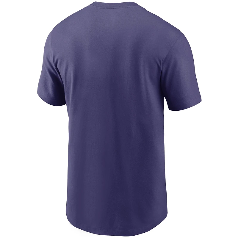 Men's Nike Purple Baltimore Ravens Primetime Logo Essential T-Shirt