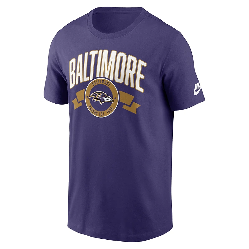 Men's Nike Purple Baltimore Ravens Rewind Front and Back Hit Essential T-Shirt