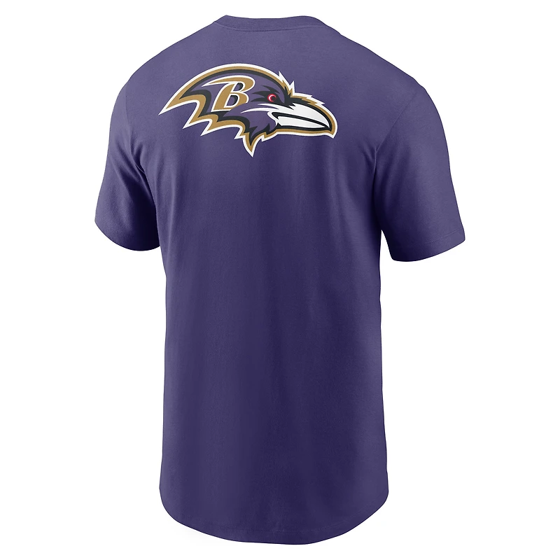 Men's Nike Purple Baltimore Ravens Rewind Front and Back Hit Essential T-Shirt
