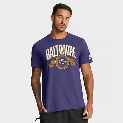 Men's Nike Purple Baltimore Ravens Rewind Front and Back Hit Essential T-Shirt