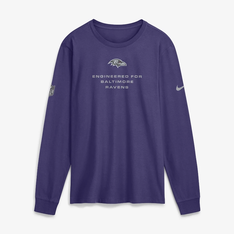 Men's Nike Purple Baltimore Ravens Sideline Bold Arch Star Dri-FIT Long Sleeve T-Shirt