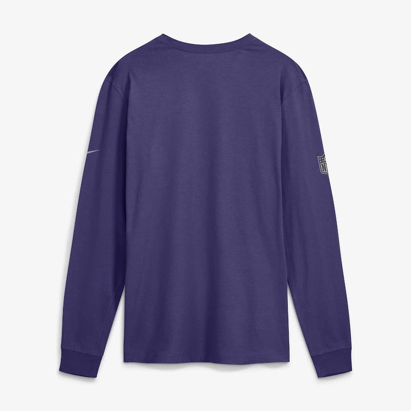 Men's Nike Purple Baltimore Ravens Sideline Bold Arch Star Dri-FIT Long Sleeve T-Shirt